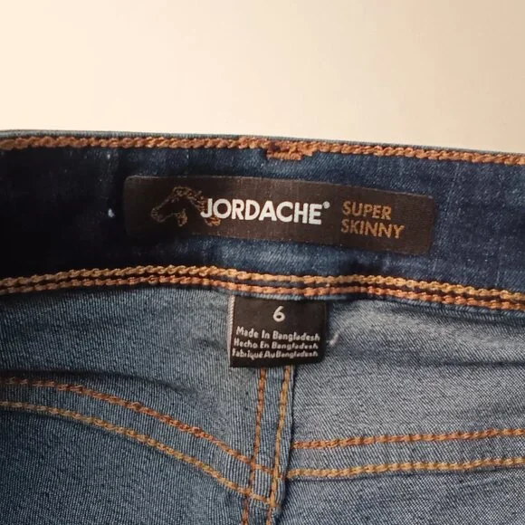 Jordache Jeans Size 6 Super Skinny Mid Rise Dark Wash - Picture 5 of 10